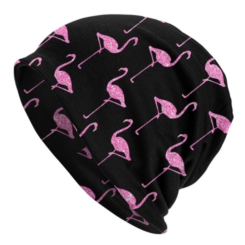 New Pink Flamingos Baggy Slouchy Beanie Hat Warm Skull Cap Adult Knitted